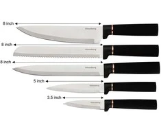 Rinkinys Peilių ir pjaustymo lentelių rinkinys, marmuro juodos ir pilkos spalvos, Klausberg, kb-7834