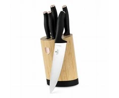 Rinkinys NOŻY W BLOKU BAMBUSOWYM 6-ELE BERLINGER HAUS Juodas ROSE BH-2752