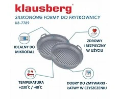 Rinkinys Silikoninių įdėklų rinkinys kepimui gruzdintuvėje, 20 cm skersmens, 2 vnt., Klausberg, kb-7789