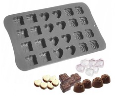 SILIKONINĖ FORMA PRALININIAM LEDO ŠOKOLADUI 24 VNT. BRUNBESTE BB-1544