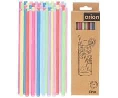 Orion Gėrimų šiaudeliai 22 cm, 50 vnt, spalvoti, perdirbami