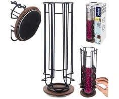Orion kavos kapsulių laikiklis RADKA 33.5 cm - metalinis, juodas, sukamas, 18 kapsulių