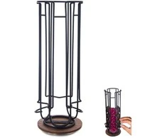 Orion kavos kapsulių laikiklis RADKA 33.5 cm - metalinis, juodas, sukamas, 18 kapsulių