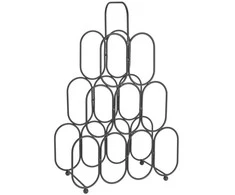Home Styling Collection Vyno lentyna 9 butelių juoda metalinė 36x56 cm