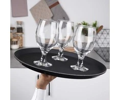 Apskritas padėklas Vilde 35 cm juodas