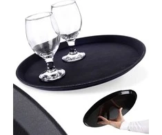 Apskritas padėklas Vilde 35 cm juodas