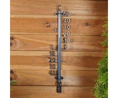 Didelis lauko termometras sienai, terasai, balkonui, juodas, 41 cm, PROGARDEN 339087