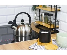 Virdulys plieno su gwizdkiem na gaz indukcija mały 1.5L sidabrinė BRUNBESTE BB-2399