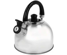 Plieninis virdulys su švilpuku, skirtas dujų indukcijai, 2 l, sidabro blizgesio, BRUNBESTE BB-2401-B