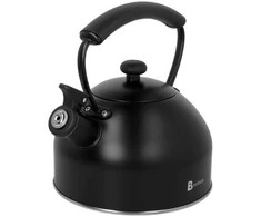 Virdulys plieno su gwizdkiem tradycyjny indukcija 2.2L juoda matinė BRUNBESTE BB-2462