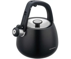 Virdulys, Nerūdijančio plieno virdulys su švilpuku, juodas, talpa 2,5 l, klausberg, kb-7774