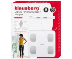 Virtuvinės svarstyklės Svarstyklės Vonios svarstyklės su rankena, elektroninės, baltos, tiksli kūno sudėties analizė, Klausberg, kb-7853