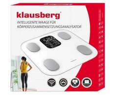 Virtuvinės svarstyklės Svarstyklės Elektroninės vonios svarstyklės su kūno sudėties analizatoriumi, baltos, Klausberg, kb-7855