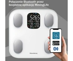 Virtuvinės svarstyklės Svarstyklės Elektroninės vonios svarstyklės su kūno sudėties analizatoriumi, baltos, Klausberg, kb-7855