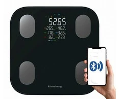 Virtuvinės svarstyklės Svarstyklės Elektroninės vonios svarstyklės su kūno sudėties analizatoriumi, juodos, Klausberg, kb-7854