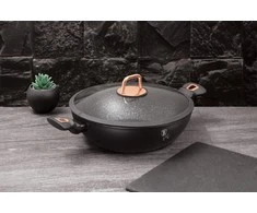 WOK PUODAS GRANITAS 4.4L 30CM BERLINGER HAUS Juodas ROSE BH-7112