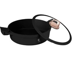 WOK Puodas NISKI Z POWŁOKĄ TYTANOWĄ 4.2L 28CM BERLINGER HAUS Juodas ROSE BH-1455
