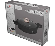 WOK Puodas NISKI Z POWŁOKĄ TYTANOWĄ 4.2L 28CM BERLINGER HAUS Juodas ROSE BH-1455