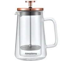Zaparzacz Stūmoklinis kavos/arbatos virimo aparatas, stiklinis, vario spalvos, 0,35 l Klausberg