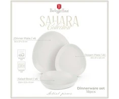 ZASTAWA STOŁOWA SERWIS KOMPLET TALERZY NACZYŃ 18 ELE DLA 6 OSÓB BERLINGER HAUS SAHARA BH-10020