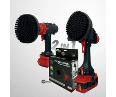 Profesionalus valymo šepetys Premium Drill 2 in 1 - ypač kietas, juodas, 15 cm