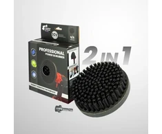 Profesionalus valymo šepetys Premium Drill 2 in 1 - ypač kietas, juodas, 15 cm