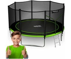 12 pėdų / 374 cm sodo batutas su lauko tinklu ir kopėčiomis Neo-Sport