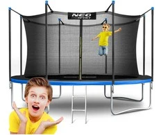 12 pėdų / 374 cm sodo batutas su vidiniu tinklu ir Neo-Sport kopėčiomis