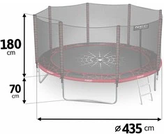 14 pėdų / 435 cm sodo batutas su lauko tinklu ir kopėčiomis „Neo-Sport“