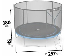 8 pėdų / 252 cm sodo batutas su lauko tinklu ir kopėčiomis Neo-Sport