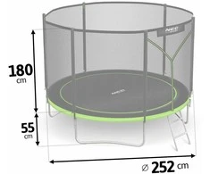 8 pėdų / 252 cm sodo batutas su lauko tinklu ir kopėčiomis Neo-Sport
