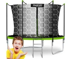 Nukido 8 pėdų / 252 cm sodo batutas su vidiniu tinklu ir kopėčiomis „Neo-Sport“