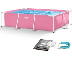 Didelis stačiakampio formos rėmo sodo baseinas 220 x 150 cm INTEX 28266