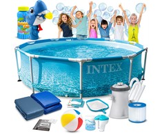 Intex 28208 305x76 cm 16in1 lauko baseinas su rėmu + dovanų burbulų pūtimo mašinėlė