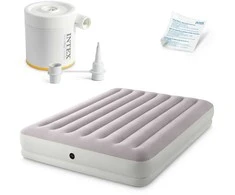 Pripučiamas čiužinys 203x152x30 cm su elektriniu pompa INTEX 64179
