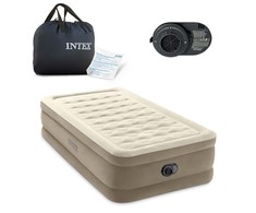 Pripučiamas čiužinys INTEX Twin Ultra Plush su integruota elektrine pompa, 99×191×46 cm