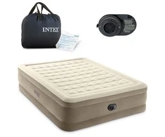 INTEX Pripučiamas čiužinys-lova Ultra Plush Queen su pompa,152x203x46cm