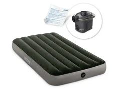 Pripučiamas čiužinys INTEX Twin Dura-Beam, Prestige Airbed su elektrine pompa, 99x191x25cm