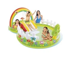 Vandens žaidimų aikštelė-baseinas Intex Rainbow, su čiuožykla, 57154