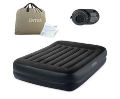 Pripučiamas čiužinys 203x152x42 cm su įmontuotu elektriniu siurbliu INTEX 64124