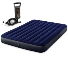 Pripučiamas čiužinys 203x152x25 cm su stūmokliniu pompa INTEX 64759