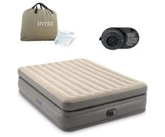 Pripučiamas čiužinys-lova INTEX Queen Comfort Elevated , Airbed W/Fiber-Tech RP su pompa,152x203x51cm
