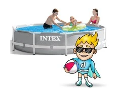 Intex Karkasinis baseinas, 305 x 76 cm, apvalus, su uždangalu, sodui, kiemui, vasaros pramogoms