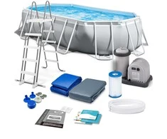 Baseinas INTEX prizmės rėmo ovalus baseino komplektas 5,03 x 2,74 x 1,22 m