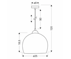 Pakabinamas šviestuvas Candellux 5531-78360, 1X60W E27, Pilkas