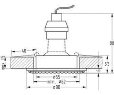 Candellux SOC-01 CH GU10 50W 230V DOWN LIGHT RUND