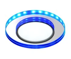 Pakabinamas šviestuvas Candellux SSP-23 CH/TR+BL 8W LED 230V ŽIEDAS LED MĖLYNAS ŽEMYNAS ŠVIESUS pakabukas APVALUS STIKLAS