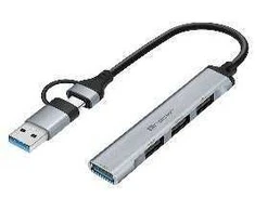 ADAPTERIS TRACER A-4, USB C tipo į USB-A, 4x USB-A