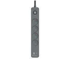 Tracer Power Line+ 1,5 m 4 USB lizdai PD18W grafito