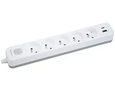 Przedłużacz TRACER Grid 5S Mobile Ready (5 gniazd,wyłącznik, 1x USB A+ 1x Type C, max 20W, baltas&amp;pilkas)